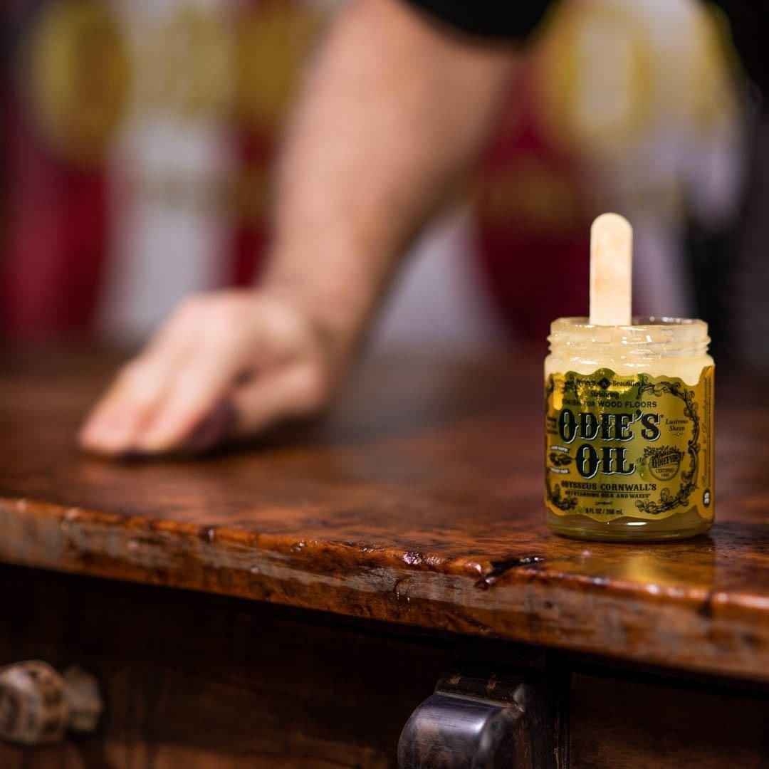 hand finishing table with Odie's